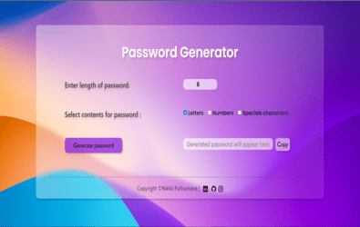 Password generator preview